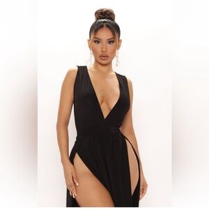 Fashion Nova 
New-Love Spree Maxi Dress in a rich burgundy color.